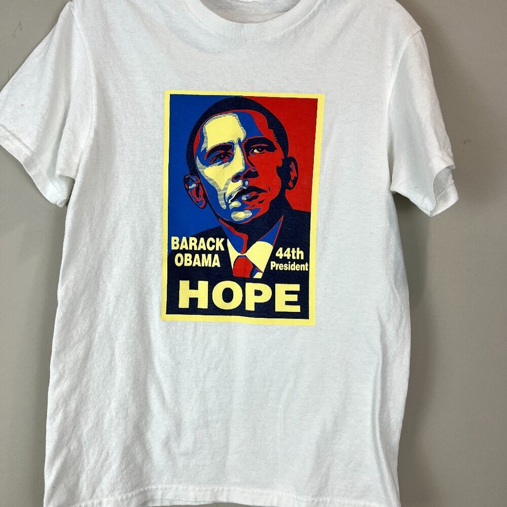 Unisex Cotton T-Shirt, Obama "Hope" Unisex Size S/M